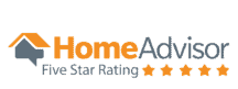 Home advisor five star rating image and icon.
