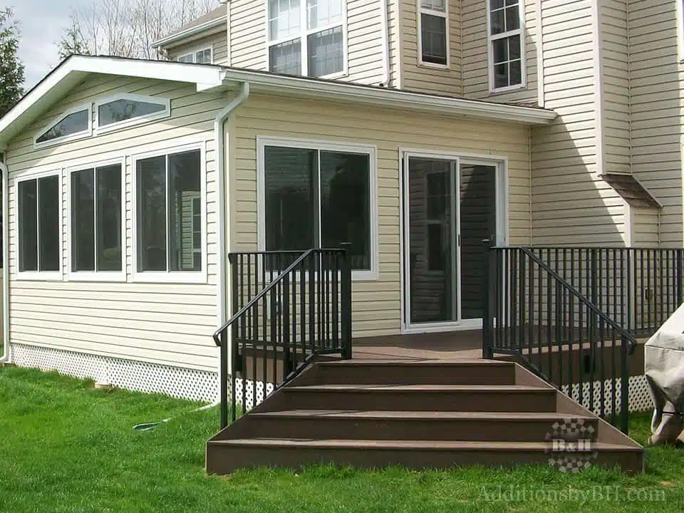 New Wooden Deck with a Small Set of Stairs | Additions By B&H | Chalfont, PA | 215-997-6620